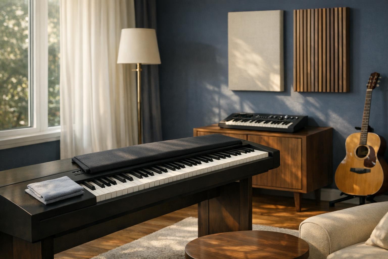 Caring for and Moving a Digital Piano AI-generated editorial illustration.